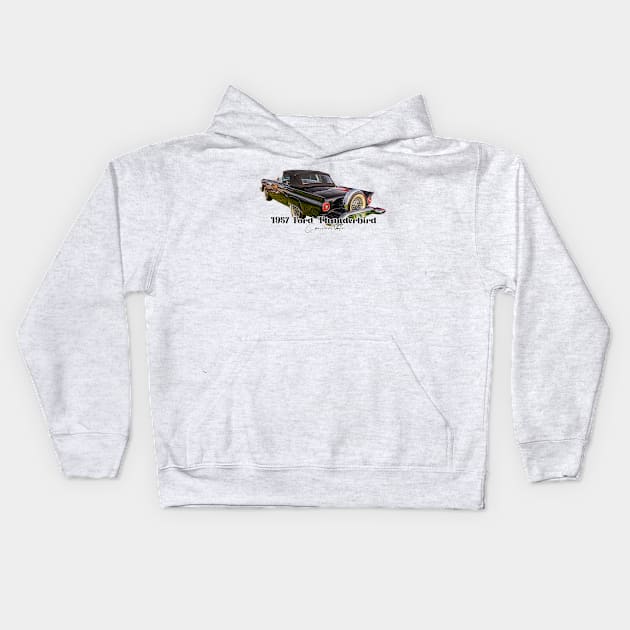 1957 Ford Thunderbird Convertible Kids Hoodie by Gestalt Imagery